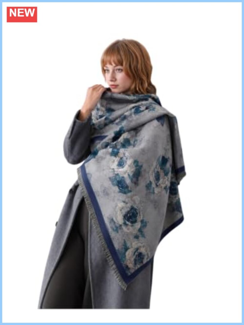 Large Printed Gradient Floral Shawl Wrap Scarf 100% Polyester Travel